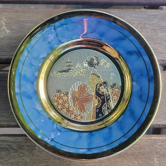 Japanese Chokin plate 24K gold-edged - Picture 2 of 8